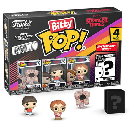 Bitty Pop! Stranger Things 4 Pack - Demogorgon, Will, Barb and Mystery Bitty