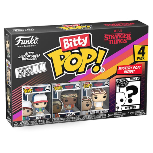 Bitty Pop! Stranger Things 4 Pack - Dustin, Lucas, Eleven and Mystery Bitty