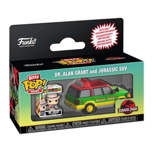 Bitty Pop! Rides Dr. Alan Grant and Jurassic SUV