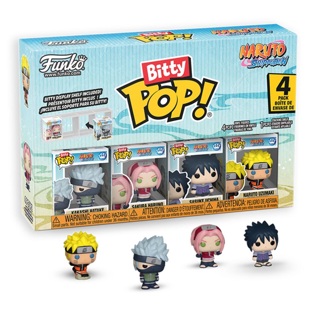 Bitty Pop! Naruto 4 Pack - Kakashi Hatake, Sakura Haruno, Sasuke Uchiha, Naruto Uzumaki