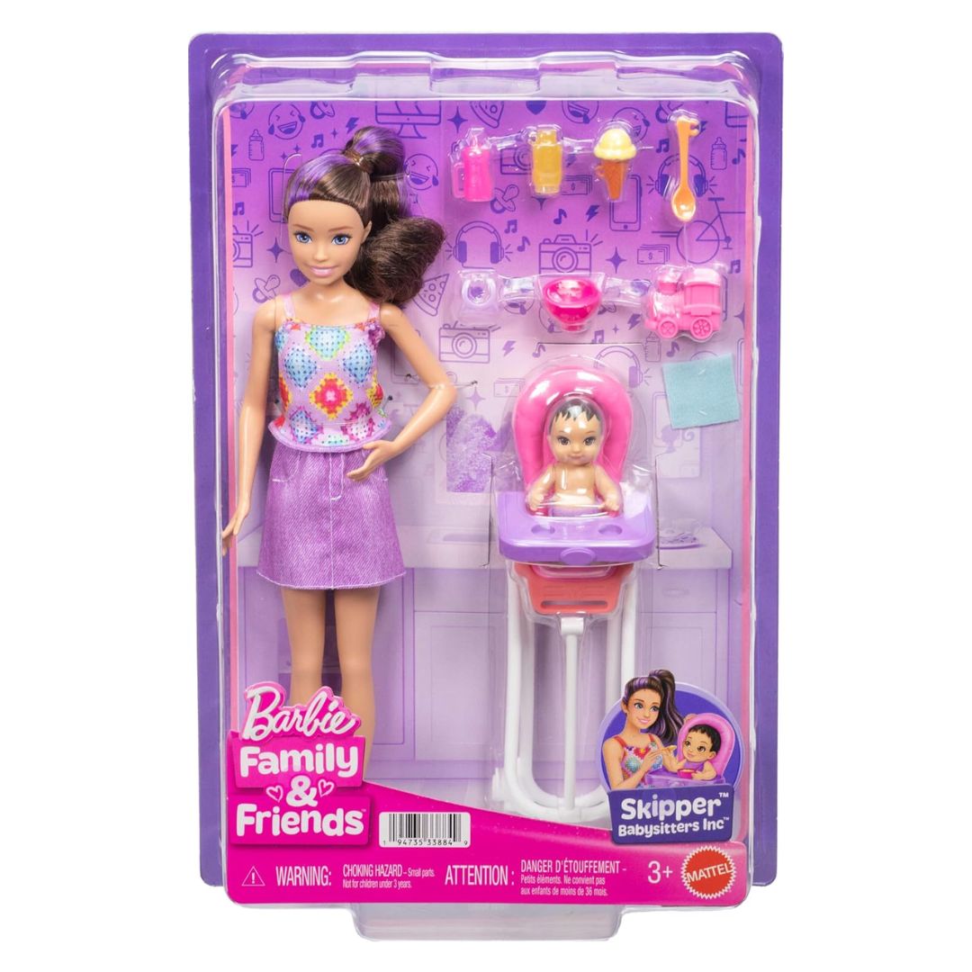 Barbie Family & Friends Skipper Babysitter Playset with High Chair