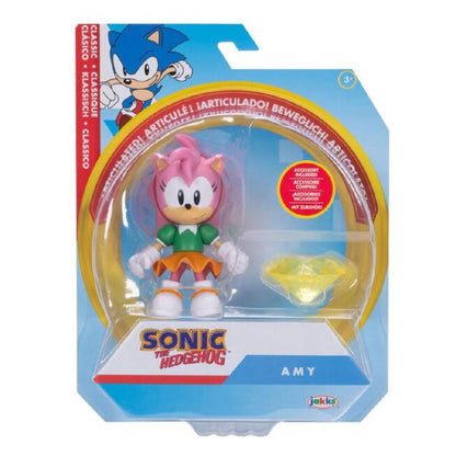 Sonic The Hedgehog 4 Inch Figure - Amy Rose With Yellow Chaos Emerald