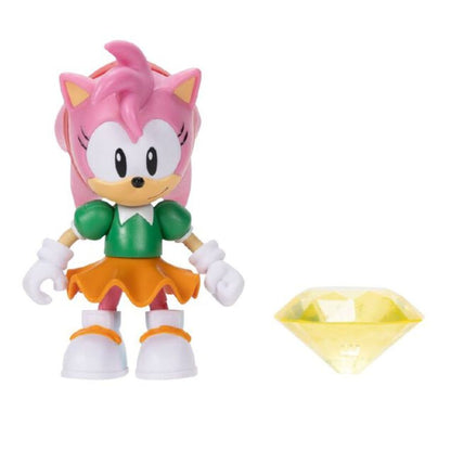 Sonic The Hedgehog 4 Inch Figure - Amy Rose With Yellow Chaos Emerald