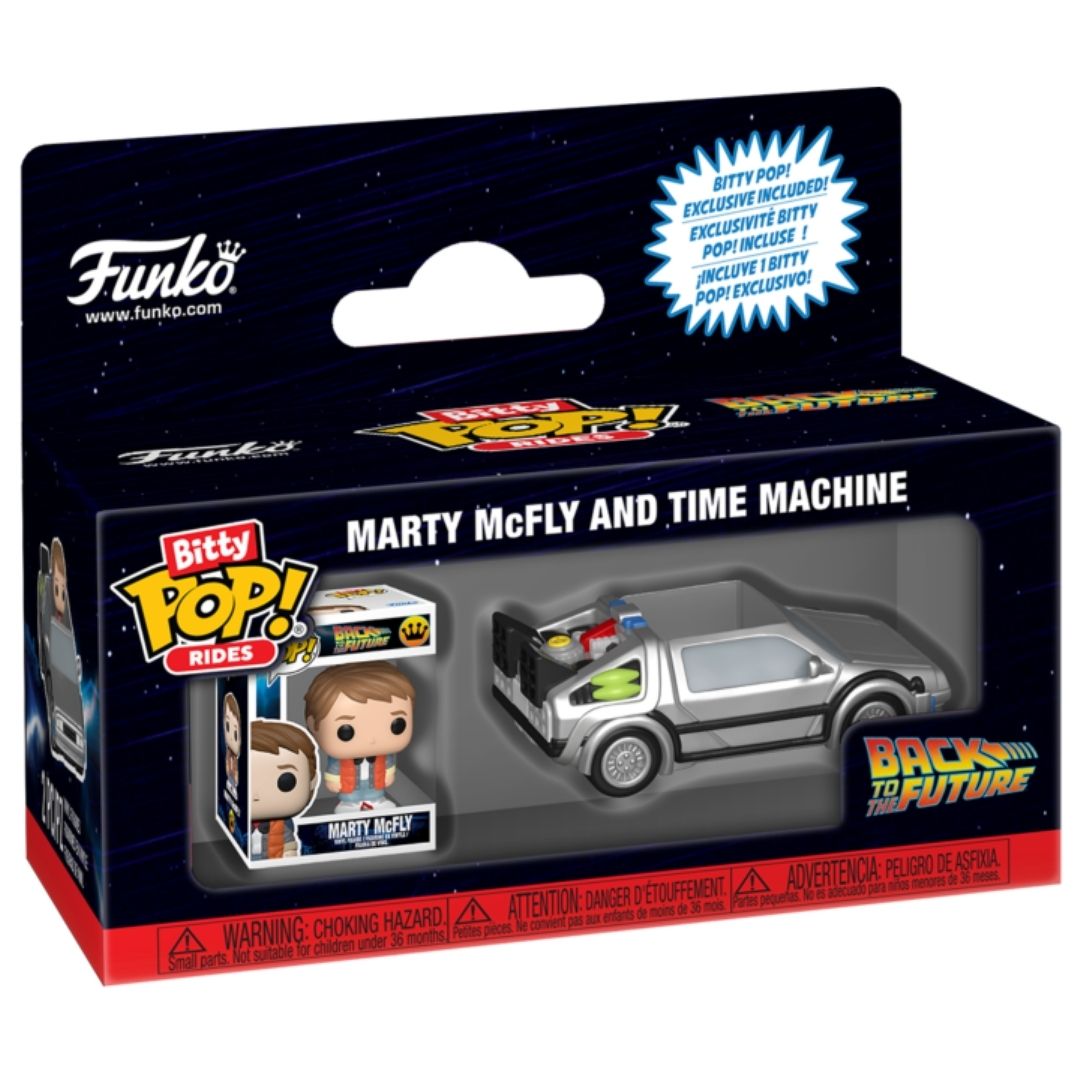 Bitty Pop! Rides Marty McFly and Time Machine