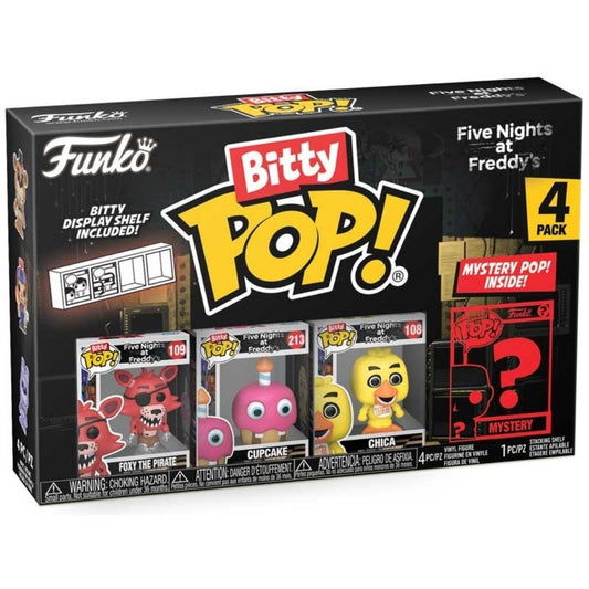 Bitty Pop! Five Nights At Freddy's 4 Pack - Foxy The Pirate, Cupcake, Chica, Mystery