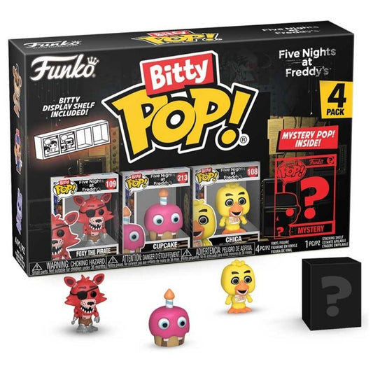 Bitty Pop! Five Nights At Freddy's 4 Pack - Foxy The Pirate, Cupcake, Chica, Mystery