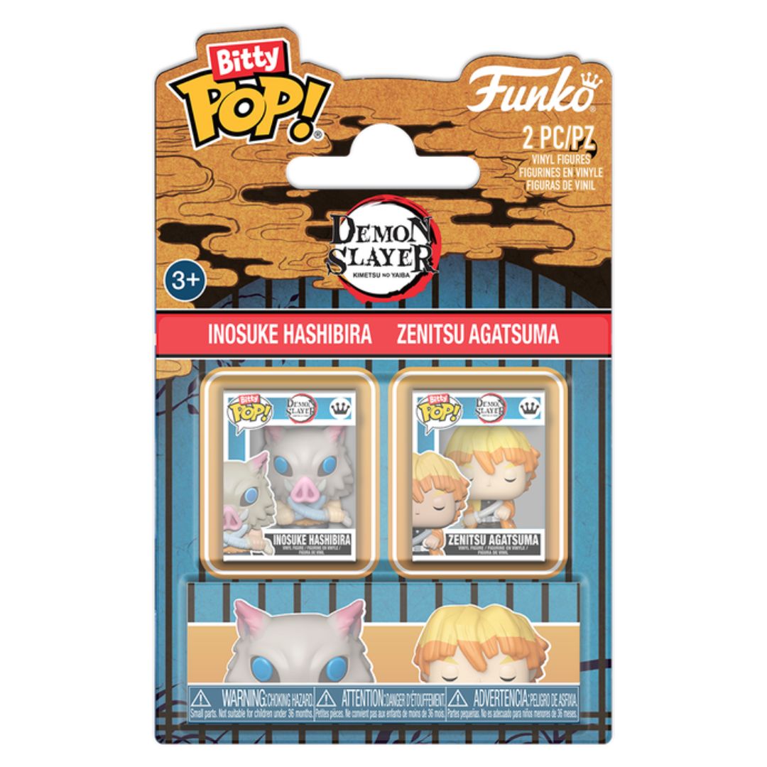 Bitty Pop! Demon Slayer 2 Pack - Inosuke Hashibira and Zenitsu Agatsuma