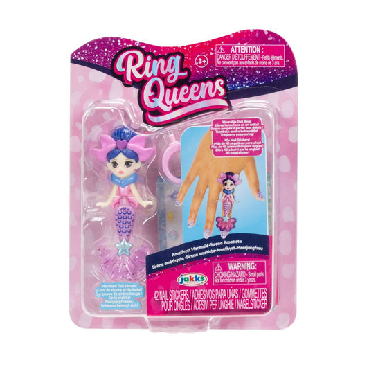 Ring Queens Wearable Mini Doll Ring Amethyst Mermaid