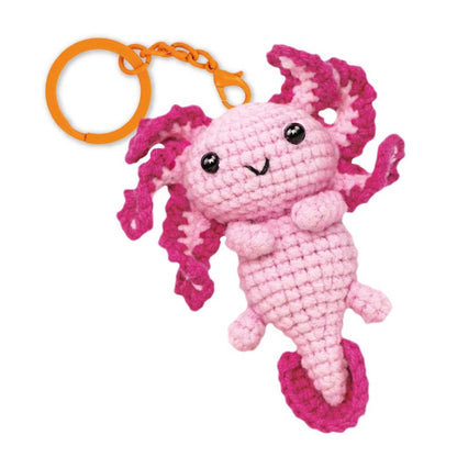 Crochet Keychain Crafting Kit - Love Axolotl