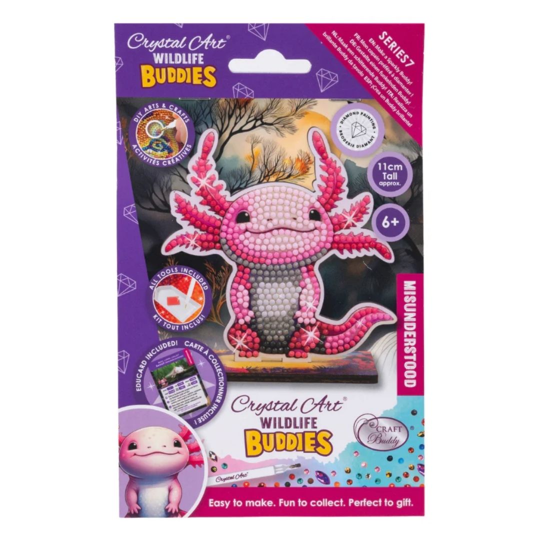 Crystal Art Wildlife Buddies Misunderstood Series 7 - Axolotl