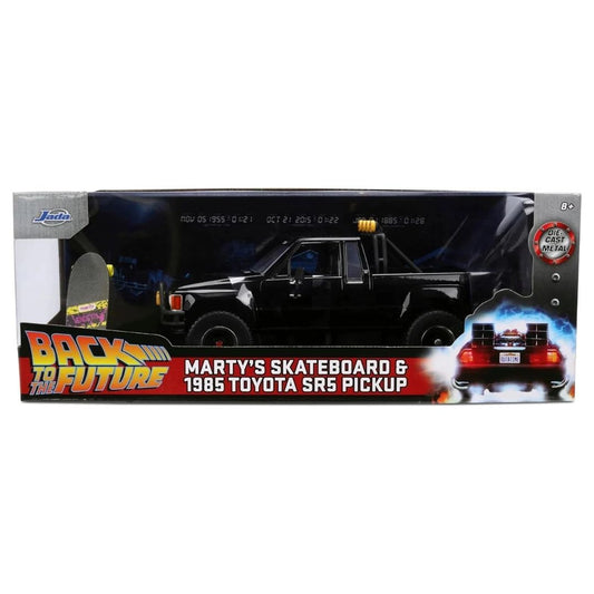 Jada 1:24 Diecast Back To The Future Marty's Skateboard & 1985 Toyota SR5 Pickup