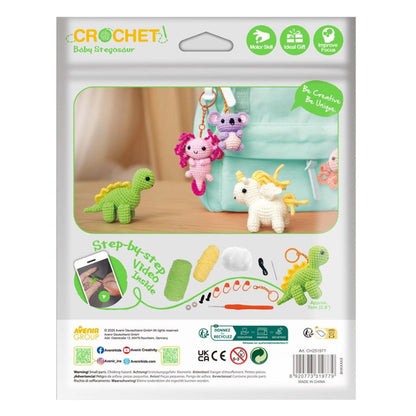 Crochet Keychain Crafting Kit - Baby Stegosaur