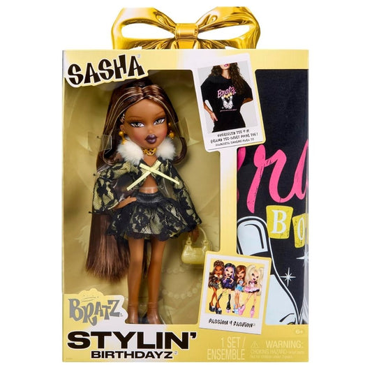 Bratz Stylin' Birthdayz Sasha Doll with T-Shirt