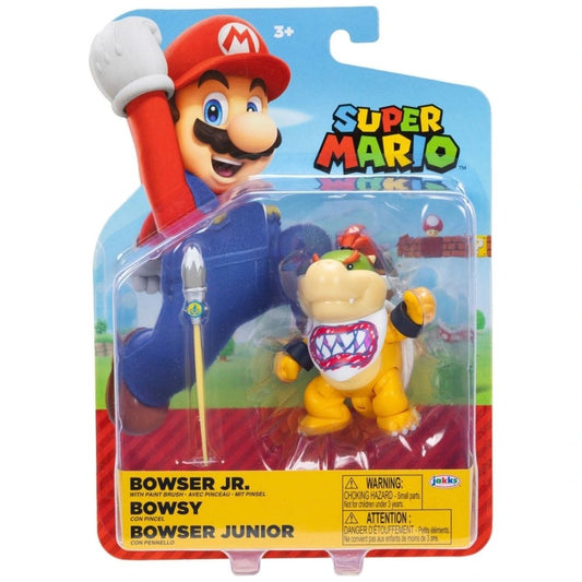 Super Mario 4" Bowser Jr. with Paint Brush Figure