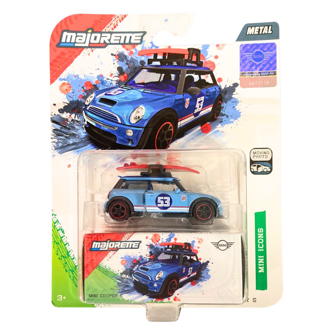 Majorette Deluxe Cars Mini Icons 1:64 Mini Cooper S Blue