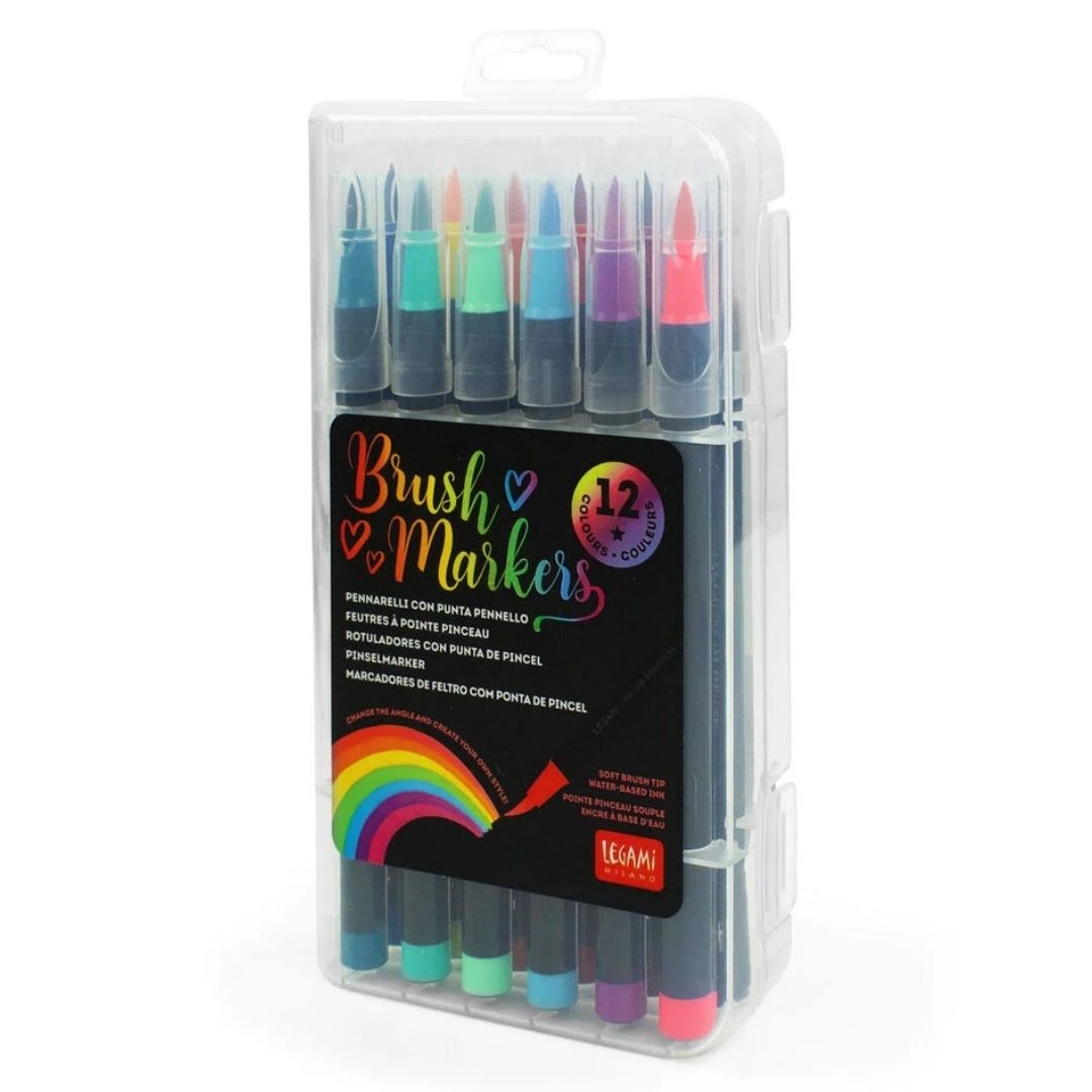 Legami 12 Brush Markers Bright Colours