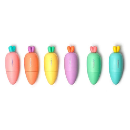 Legami 6 Mini Carrot Highlighters Pastel Colours