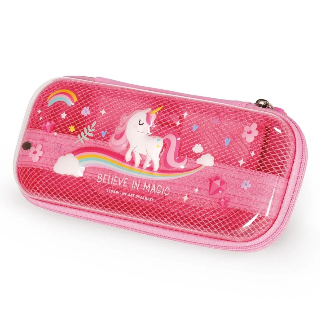 Legami Rigid Transparent Pencil Case Unicorn