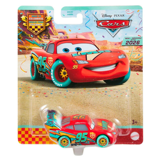 Disney Pixar Cars 1:55 Die Cast - Race To Celebrate Lightning McQueen