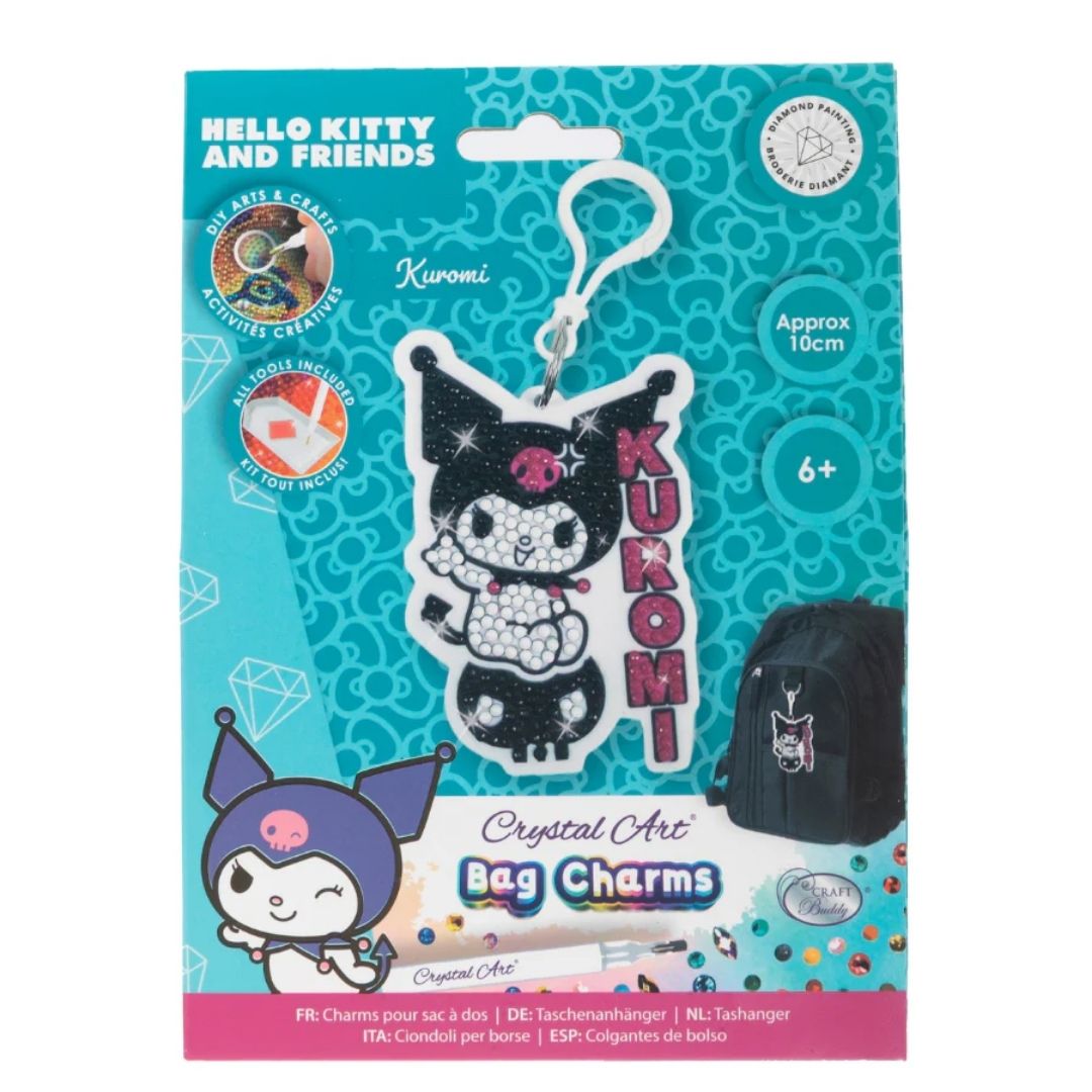 Crystal Art Bag Charms Hello Kiitty & Friends - Kuromi