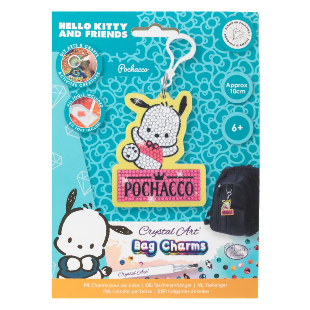 Crystal Art Bag Charms Hello Kiitty & Friends - Pochacco