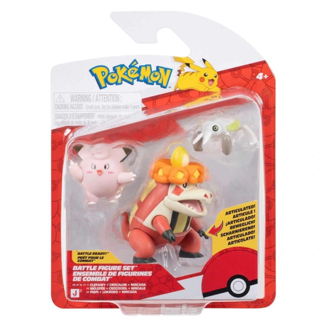 Pokemon Battle Figure Set - Clefairy Crocalor Nincada