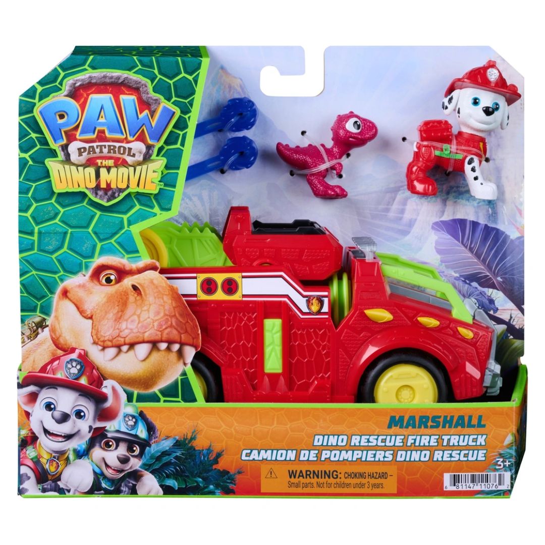 Paw Patrol The Dino Movie Marshall With Dino Rescue Fire Truck