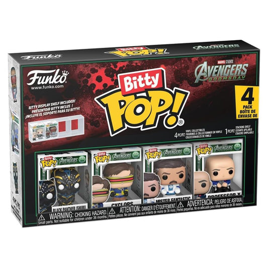 Bitty Pop! Avengers Doomsday 4 Pack - Black Panther (Shuri), Cyclops, Mister Fantastic, Professor X