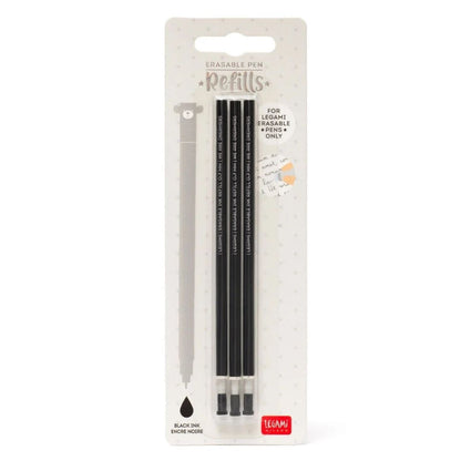 Legami Erasable Gel Pen Black Ink Refills