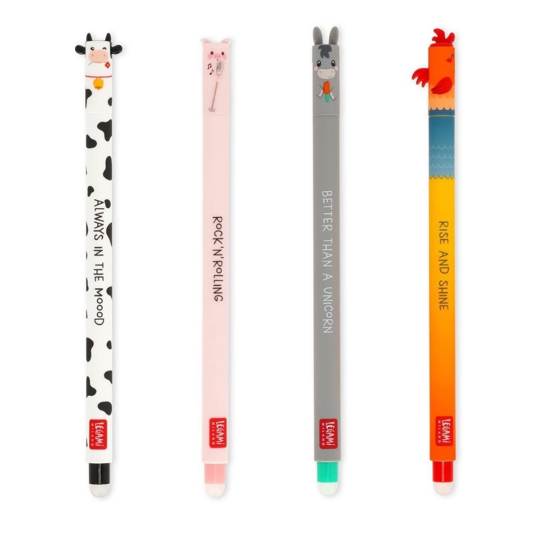Legami Erasable Gel Pens Farm Sweet Farm 4 Pack