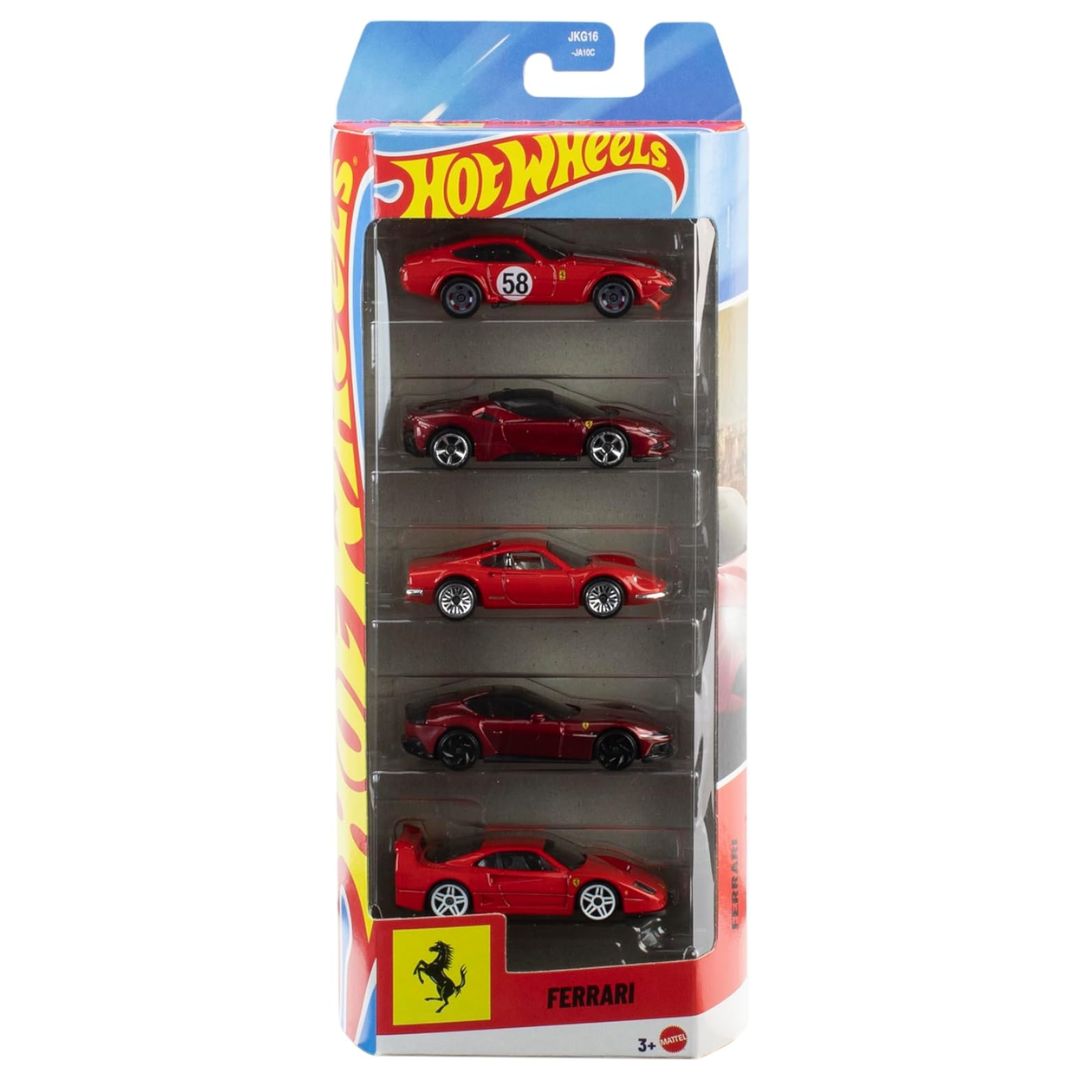 Hot Wheels Die-Cast 1:64 Ferrari 5 Pack