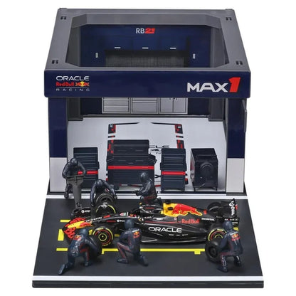 Bburago 1:43 Red Bull RB21 Max Verstappen Pit Pass Diorama Playset