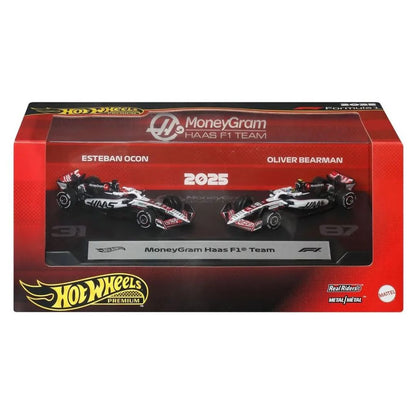 Hot Wheels Premium 2025 Formula 1 MoneyGram Haas F1 Team 2-Pack