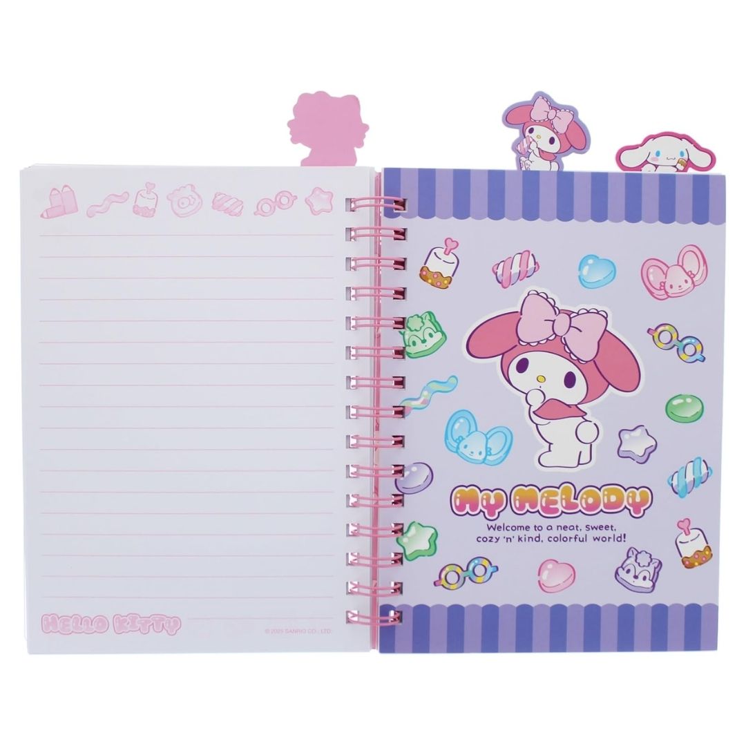 Hello Kitty and Friends A5 Spiral Notebook Glitter