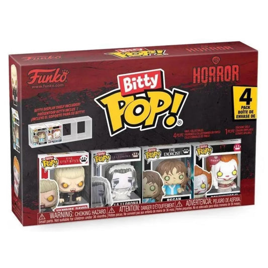 Bitty Pop! WB Horror 4 Pack - Vampire David, La Llorona, Regan, Pennywise