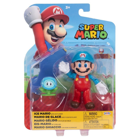 Super Mario 4" Ice Mario with Flower Figure