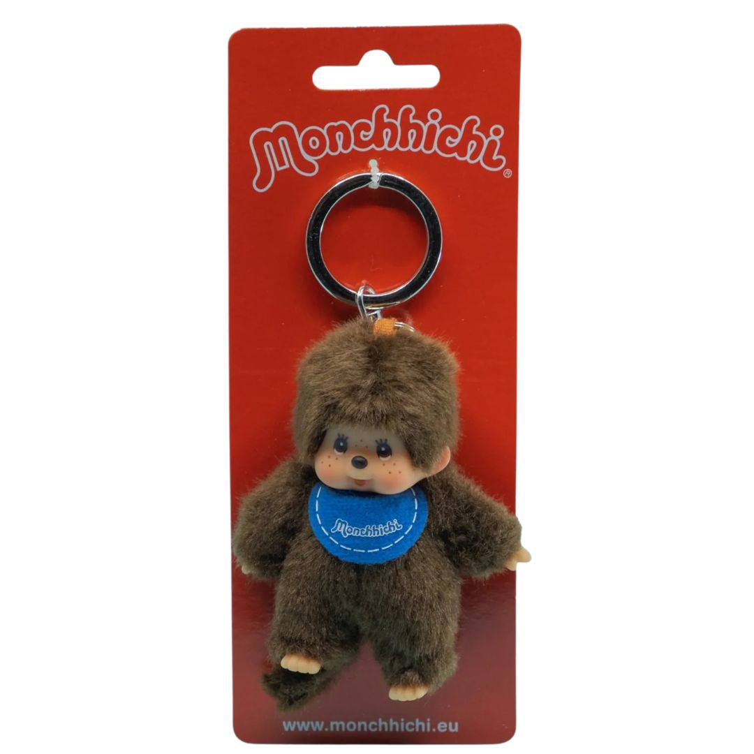 Monchhichi Plush Keyring Blue Boy