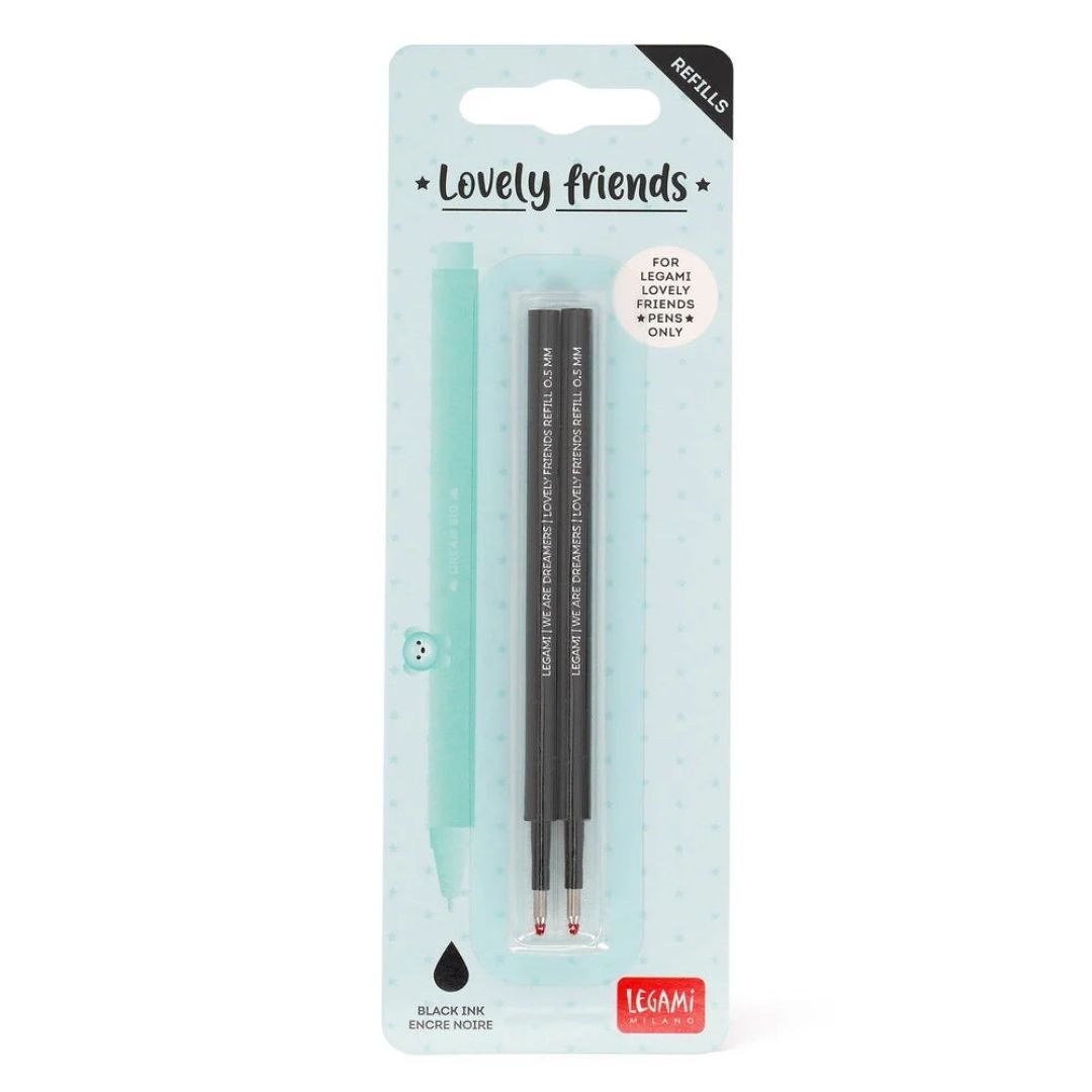 Legami Gel Pens Lovely Friends Black Ink Refills