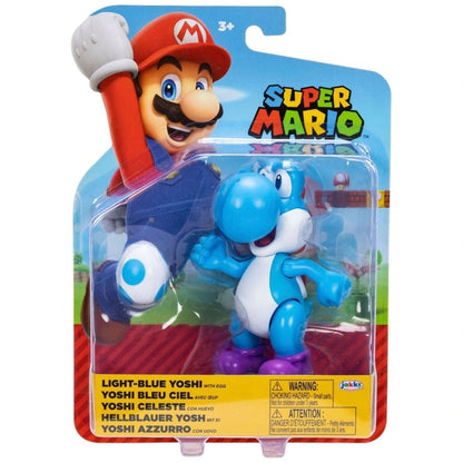 Super Mario 4" Light-Blue Yoshi with Egg Figure