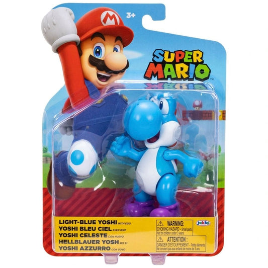 Super Mario 4" Light-Blue Yoshi with Egg Figure