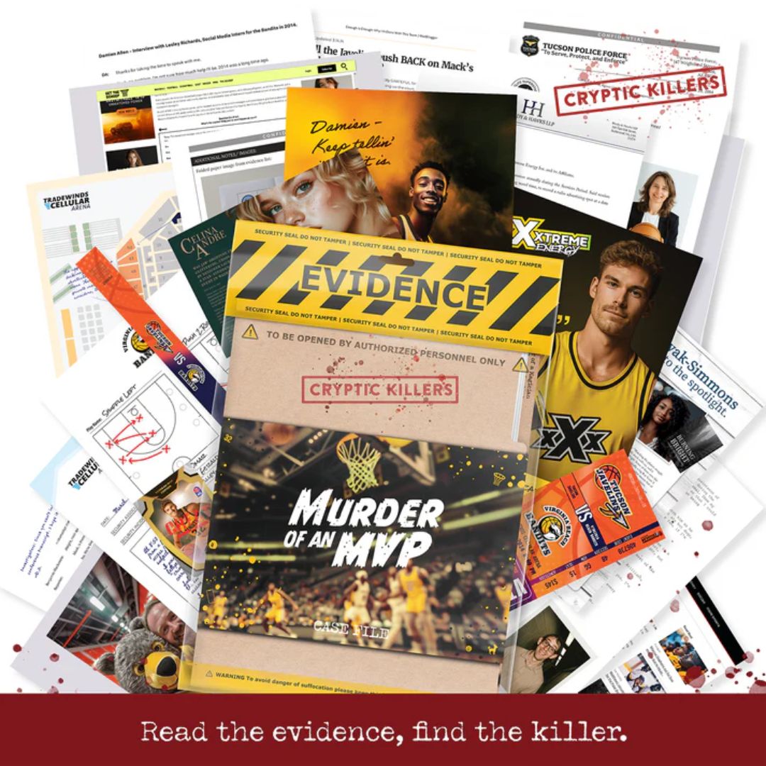Cryptic Killers Murder of an MVP Unsolved Murder Mystery Game