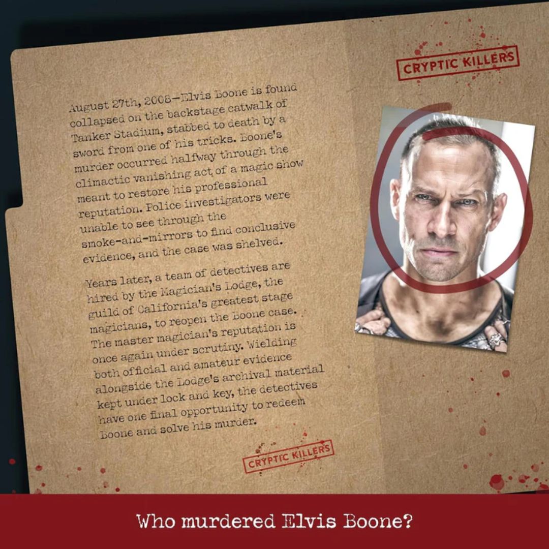 Cryptic Killers Murder of a Magician Unsolved Murder Mystery Game