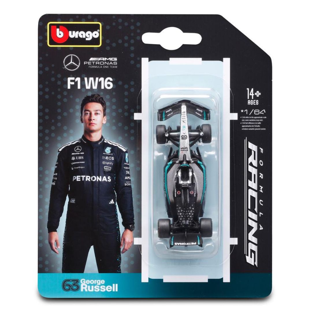 Bburago 1:64 F1 Mercedes W16 #63 George Russell Diecast