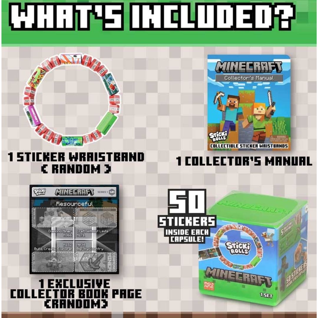 Sticki Rolls Minecraft Wristband Capsule
