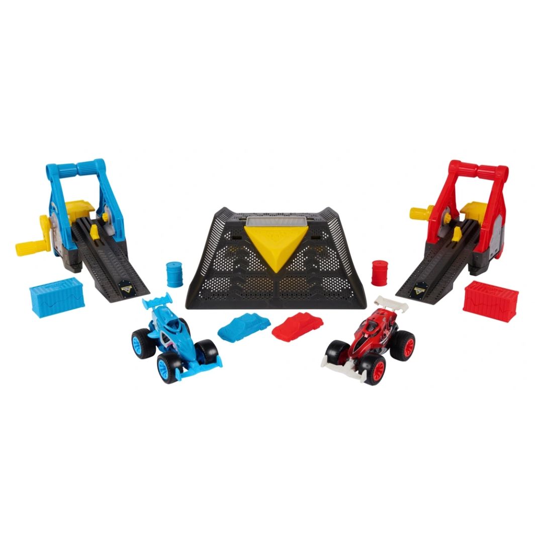 Monster Jam Monster Motors Rev Up Raceway Playset with 1:64 Monster Trucks