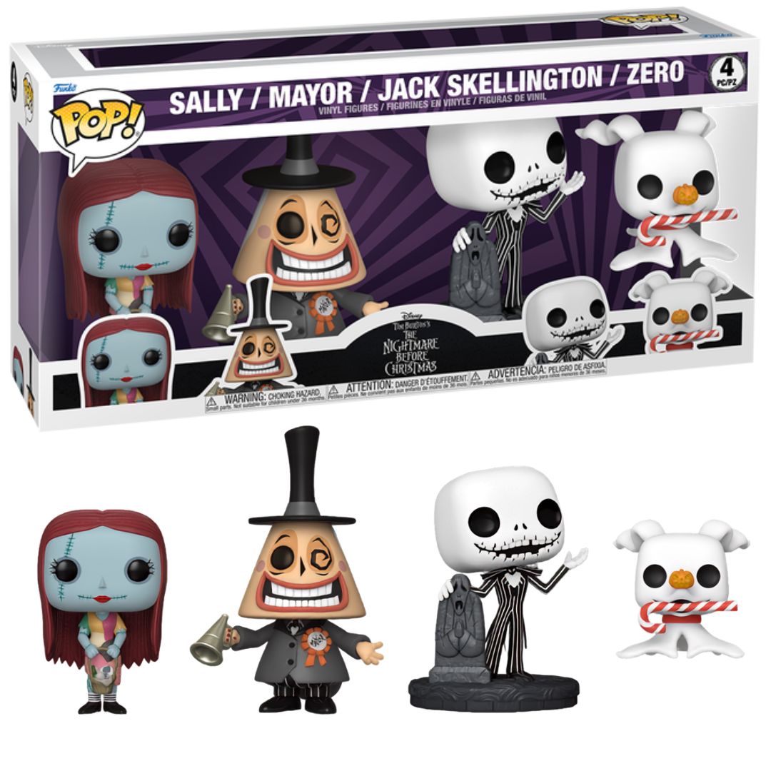 Pop! Vinyl - Disney Nightmare Before Christmas - Sally, Mayor, Jack, Zero 4 Pack