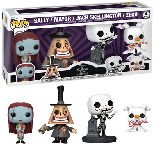 Pop! Vinyl - Disney Nightmare Before Christmas - Sally, Mayor, Jack, Zero 4 Pack