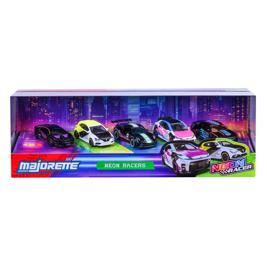 Majorette 5 Pack Die-Cast Neon Racers Edition