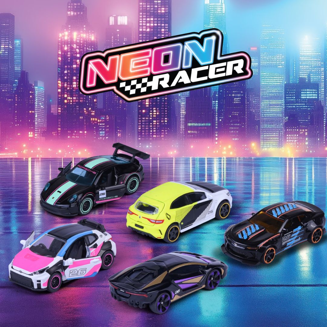 Majorette 5 Pack Die-Cast Neon Racers Edition