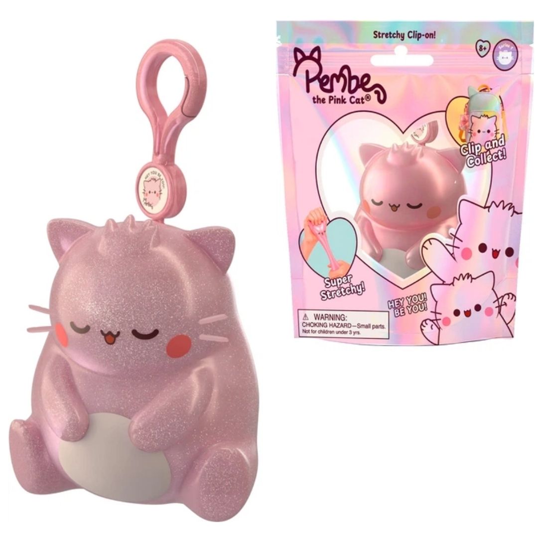 Pembe Squishy Friends Clip-On Keychain